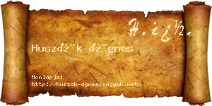 Huszák Ágnes névjegykártya