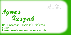 agnes huszak business card